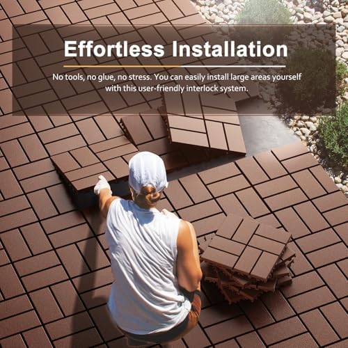 Interlocking Deck Tiles, EchoDeck Patio Deck Tiles, 44 Pack Deck Tiles - Image 2