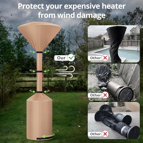 QH.HOME Patio Heater Cover, Waterproof Tear-Resistant 89"x 33"x19" - Image 2
