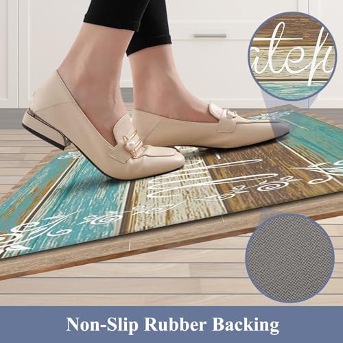 HEBE Anti Fatigue Kitchen Mat Set of 2, Cushioned Kitchen Mats - Image 4