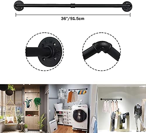 Oroonoko 36" Wall Mounted Clothes Rack, Closet Rods - Image 2