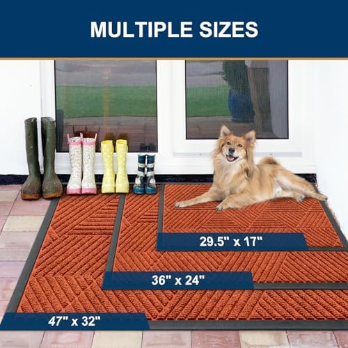 Smiry Front Door Mat Outside Entrance, Low Profile Rubber Doormat - Image 2