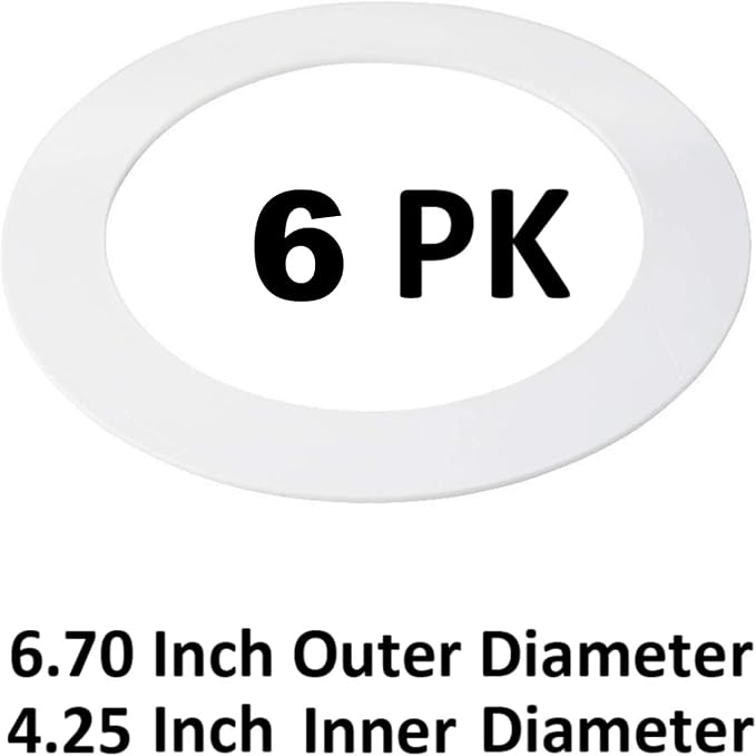 6 Pack Matte White Goof Trim Ring - Image 8