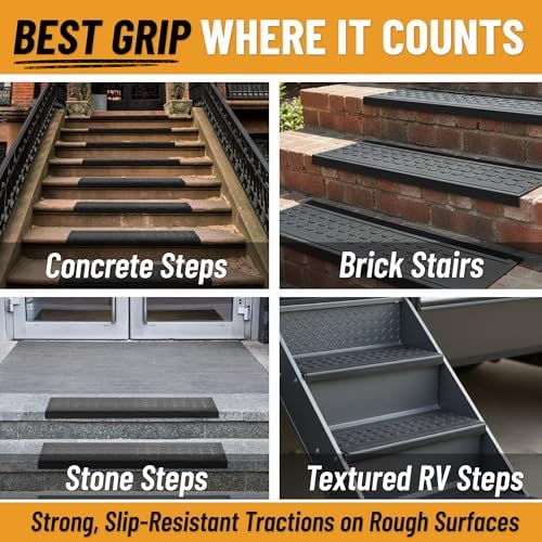 Ottomanson Bullnose Stair Treads Outdoor – Coin Heavy-Duty Non-Slip Stair Mats - Image 5