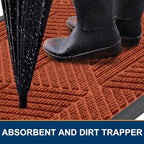 Smiry Front Door Mat Outside Entrance, Low Profile Rubber Doormat - Image 3
