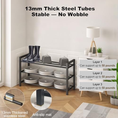 3-Tier Expandable Metal Shoe Rack - Image 3