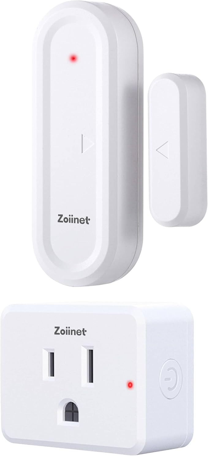 Zoiinet Door Sensor Outlet Plug Kit, Wireless Mini Contact Window Sensor by Zoiinet