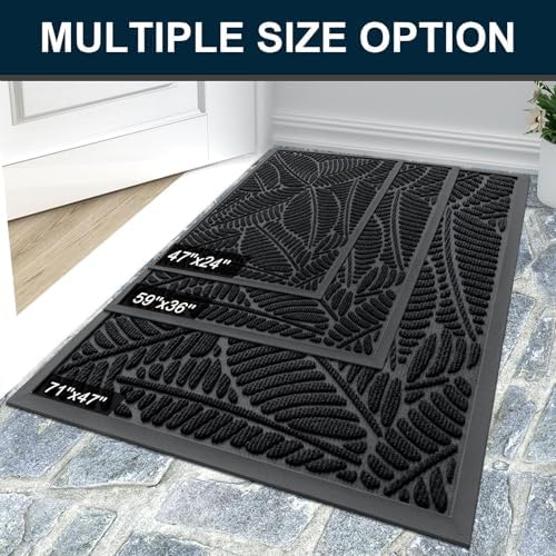 Colorxy Waterproof Front Doormat, Sturdy Natural Rubber Door Mat - Image 7