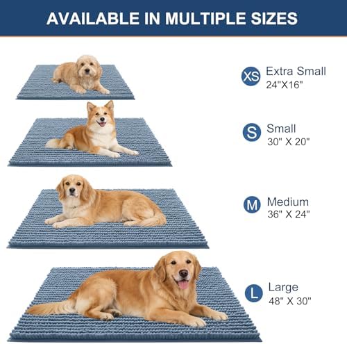OLANLY Dog Door Mat for Muddy Paws 34x21, Extra Absorbent Chenille Mud Mat - Image 2