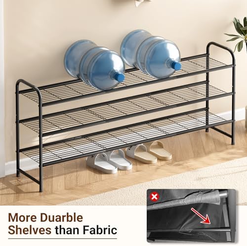 KEETDY 3-Tier Long Shoe Rack for Closet Metal Shoe Organizer for Entryway - Image 4