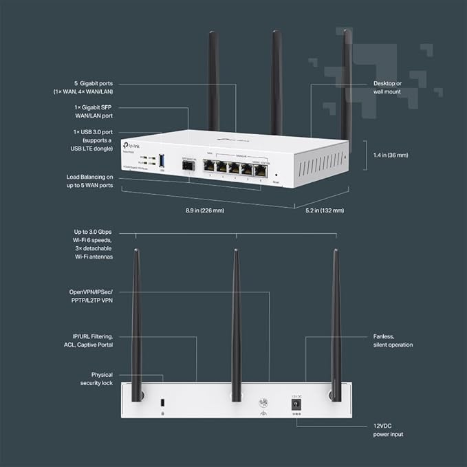 TP-Link Festa FR365, AX3000 WiFi 6 VPN Router, Self-Organizing Network - Image 3