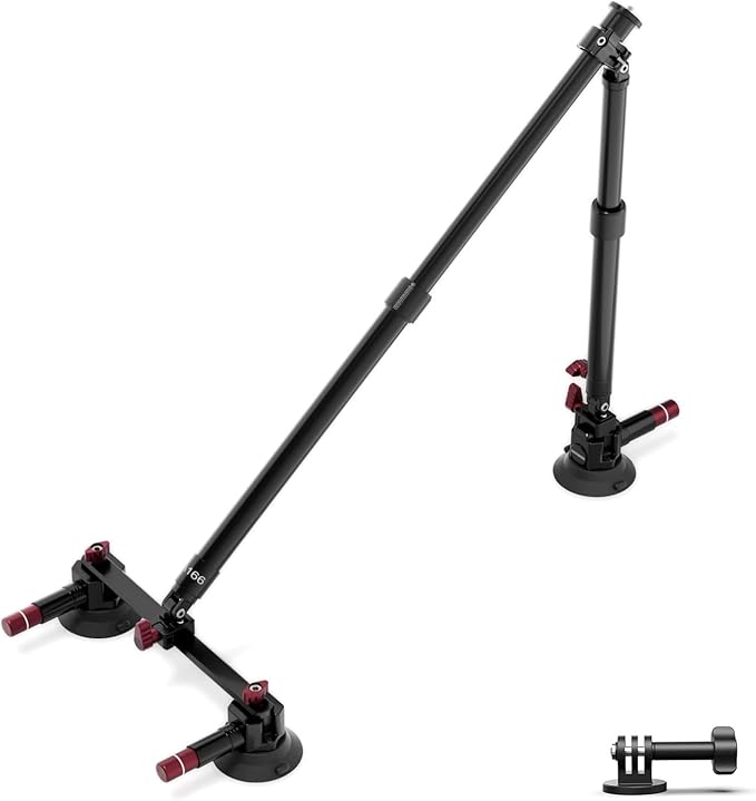 NEEWER Triple Suction Cup Car Mount Kit, Two 24" Aluminum Alloy Extension Poles by Neewer
