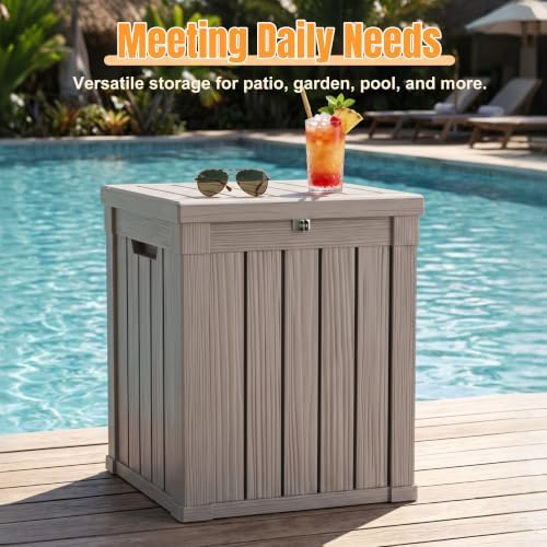 Outdoor Storage Box, 70 Gallon Waterproof Resin Patio Deck Box - Image 7