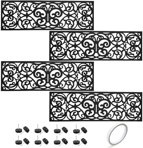Hedume 4 Pack Rubber Stair Mats, Non Slip Stair Treads Mat, Rubber Scroll by Hedume