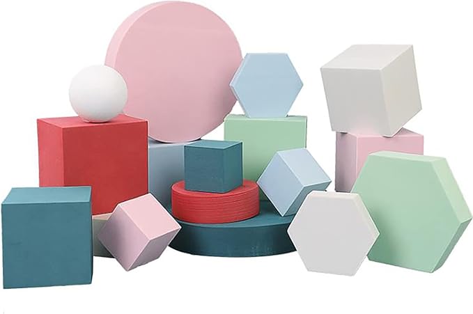 8PCS Geometric Cube Photo Props Set, Hard Foam Photography Background Props - Image 5