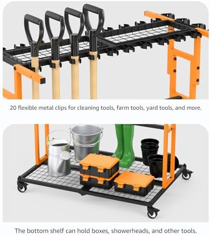 CCCEI Garage Organization with Wheels, Outdoor Gargen Yard Shed Tools Organizer - Image 4