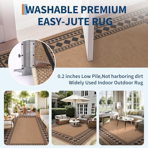GarveeHome Easy Jute Rug 9x12 Washable Jute Rugs - Image 6