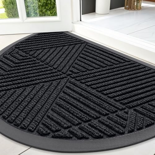 Smiry Half Circle Front Door Mat Outside Entrance, Rubber Doormat by Smiry
