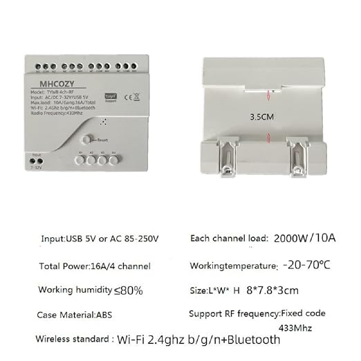 4 Channel Smart WiFi RF Bluetooth Wireless Dry Contact Relay Switch Module - Image 4