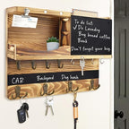 Key Holder Wall Mount with Shelf, Key Hooks by HEKOOLA