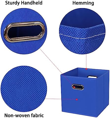 Black Foldable Storage Cubes Bins, Fabric Storage Box Cubes Organizer Baskets - Image 7