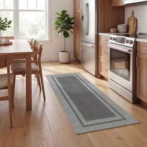 Artoid Mode Grey Absorbent Rectangle Non-Skid Doormat, Home Mats Non Slip - Image 6