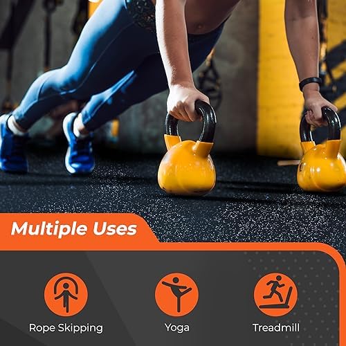 SUPERJARE 0.4'' Thick 36 Pcs 144 Sq Ft Rubber Top Exercise Equipment Mats - Image 6