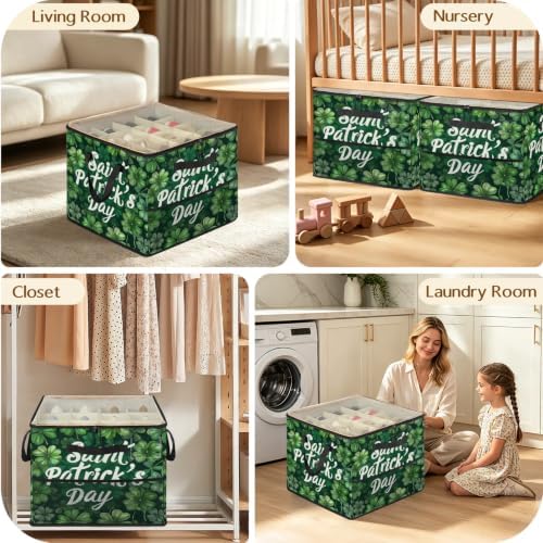 St. Patrick's Day Lucky Clover Fabric Shoe Organizer - Image 7