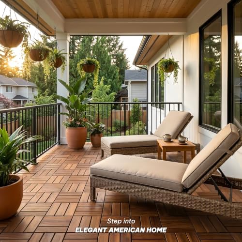 Acacia Interlocking Deck Tiles, 12 Slats - Image 5