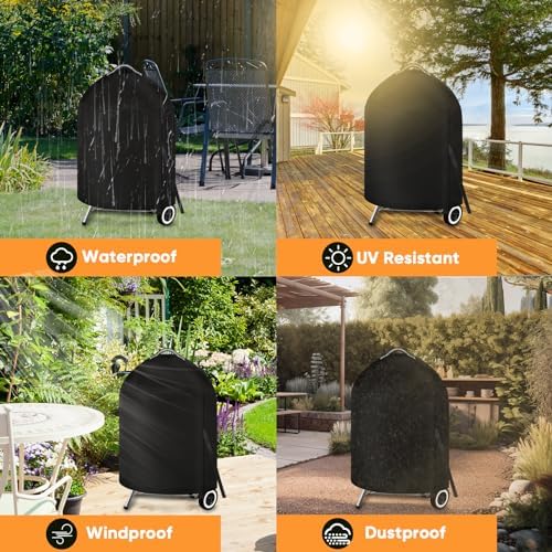 iCOVER Grill Cover for Weber 22 Inch Charcoal Kettle- Heavy Duty Waterproof BBQ - Image 7