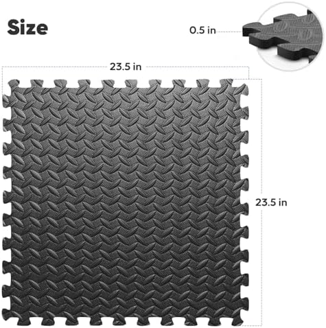 12 Pack 48 sqft Home Gym Mat, Puzzle Exercise Mat, EVA Interlocking Foam Floor - Image 2