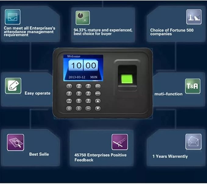 Time Attendance Machine Biometric Fingerprint Recognition Scanner Time Devices - Image 6