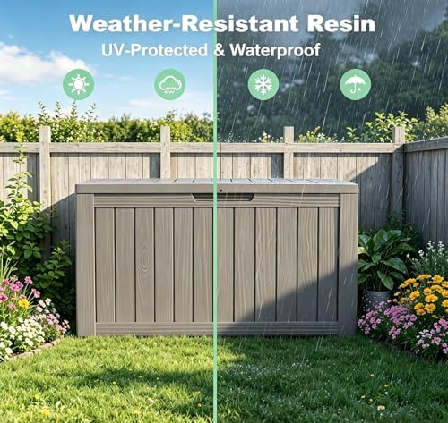 LAUSAINT HOME 150 Gallon Resin Deck Box, Package Delivery Box - Image 4