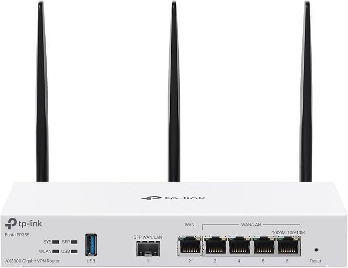 TP-Link Festa FR365, AX3000 WiFi 6 VPN Router, Self-Organizing Network by TP-Link