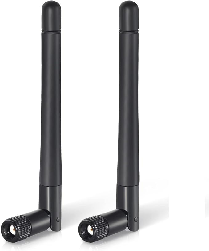 Tri-Band WiFi Antenna 3dBi High Gain 2.4GHz, 6GHz | Pair of Mini-Black | RP-SMA by HighZer0Electronics