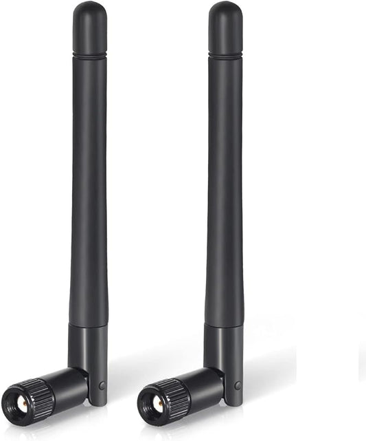 Tri-Band WiFi Antenna 3dBi High Gain 2.4GHz, 6GHz | Pair of Mini-Black | RP-SMA by HighZer0Electronics