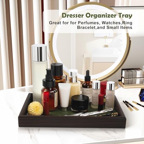 Wooden Valet Tray with Leather Base - Image 5
