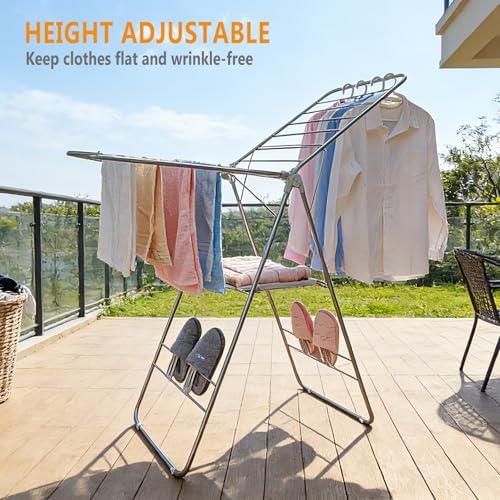 Clothes Drying Rack Foldable -Height Adjustable Laundry Drying Rack Large Space - Image 5