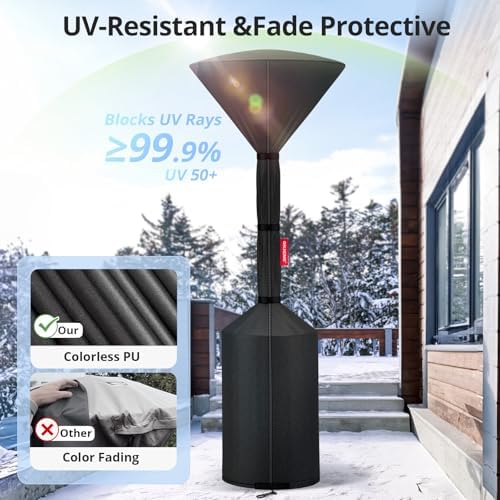 QH.HOME Patio Heater Cover, Waterproof Tear-Resistant 89"x 33"x19" - Image 6