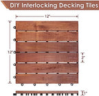 PrimeZone 108 PCS Solid Acacia Wood Interlocking Patio Deck Tiles Outdoor - Image 2