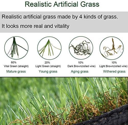 Fas Home Artificial Grass Turf 10x38 ft, Fake Grass Rug - Image 3