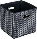 Black Foldable Storage Cubes Bins, Fabric Storage Box Cubes Organizer Baskets by HEAYEEG