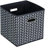 Black Foldable Storage Cubes Bins, Fabric Storage Box Cubes Organizer Baskets by HEAYEEG