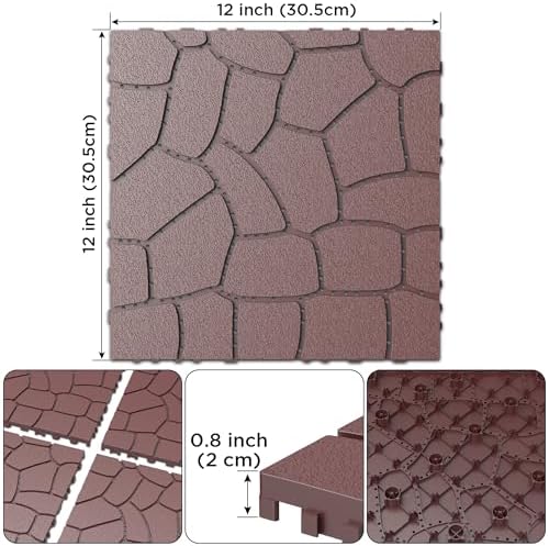 Patio Deck Tiles, Interlocking Deck Tiles, Stone Texture PP Outdoor Floor Tiles - Image 3