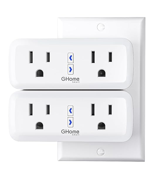 Dual Smart Plug 15A, GHome Smart Plugs Work by GhomeSmart