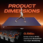 SUPERJARE 0.56'' Thick 192 Sq Ft Rubber Top Gym Flooring - Image 7