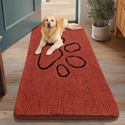 Smiry Dog Door Mat for Muddy Paws, Absorbent Non Slip Dirt Trapper by Smiry