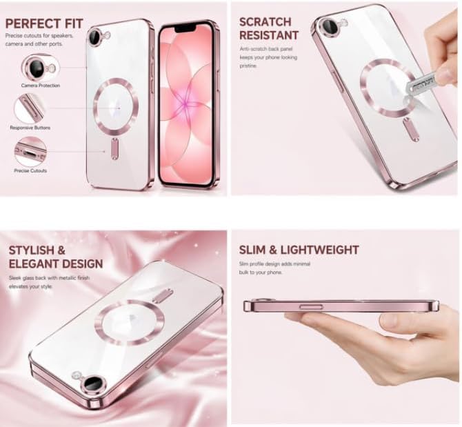 Magnetic Glossy Case for iPhone 17e, iPhone17e/16e Phone Case Slim Clear Luxury - Image 3