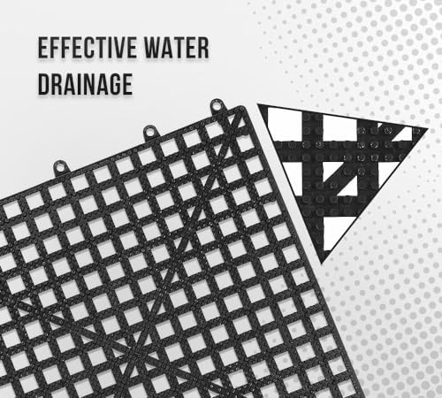 12 Pack 12"x12" 1/2" Thick Non Slip Interlocking Self Drainage Tiles - Image 3