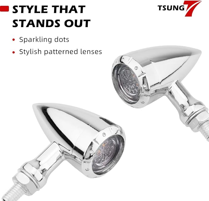 TSUNG 4PCS Motorcycle Bullet LED Front Rear Turn Signal Light SMD Blinker - Image 6