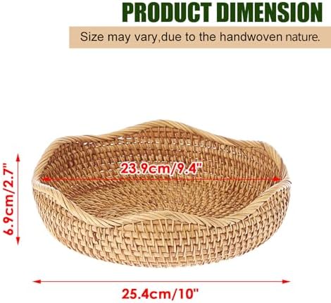 Hipiwe 10" Round Wicker Basket Key Bowl - Image 3